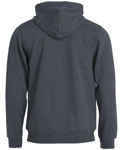 Basic hoodie Full Zip Clique Antraciet achterkant