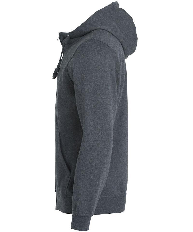 Basic hoodie Full Zip Clique Antraciet zijkant