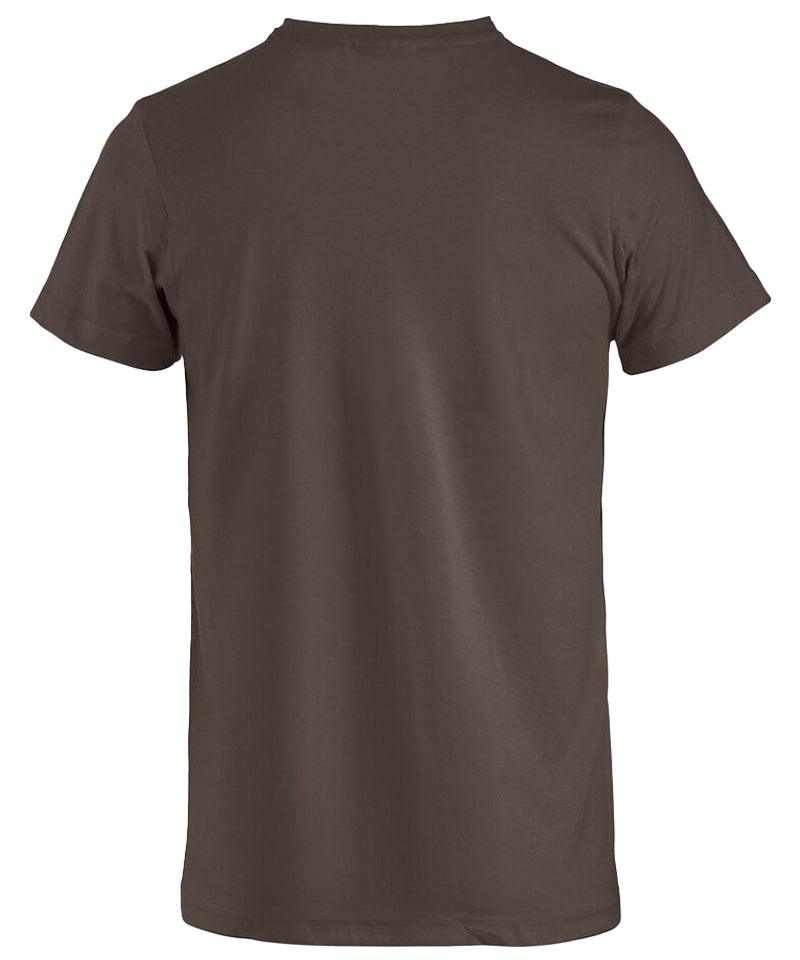 T-shirt Basic Clique dark mocca  achterkant