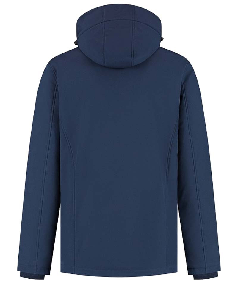 Gevoerde softshell jas Lemon & Soda 4855 navy achterkant