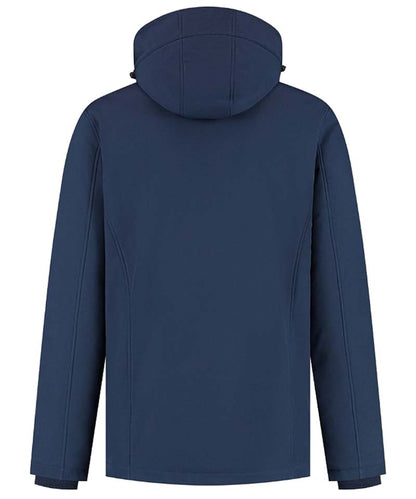 Gevoerde softshell jas Lemon & Soda 4855 navy achterkant