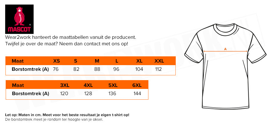 Mascot dames softshell jas Customized 22111 - Maattabel