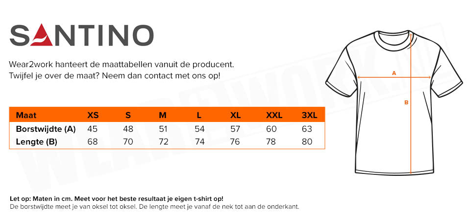 Santino Poloshirt Max regular - Maattabel