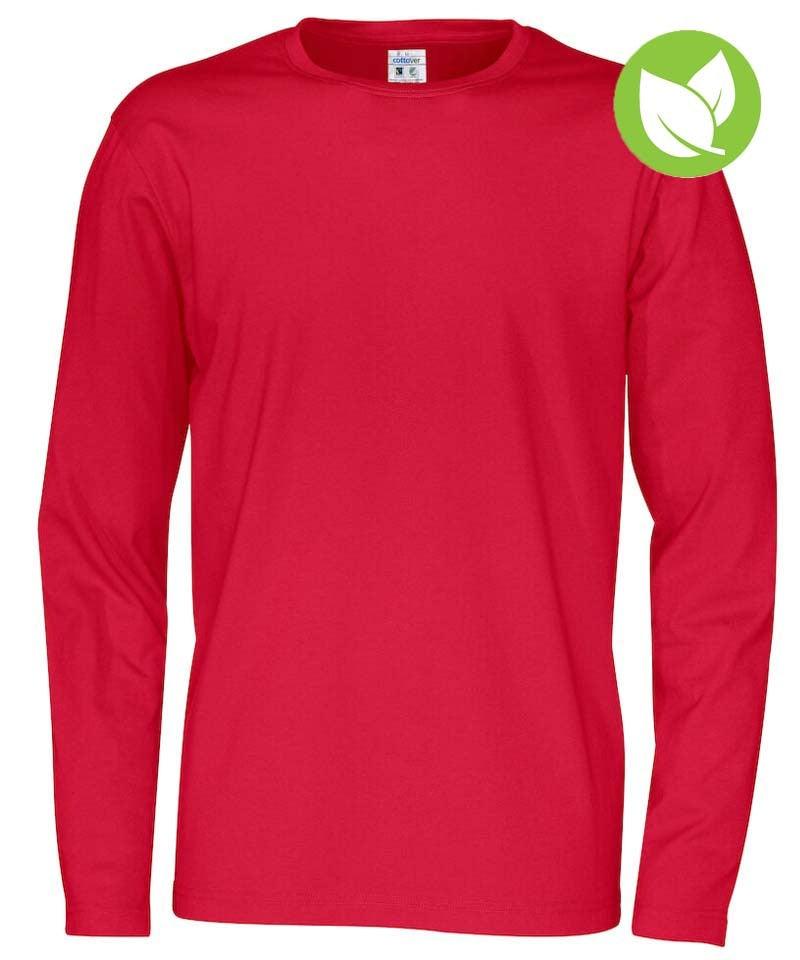 Cottover t-shirt met lange mouwen heren rood