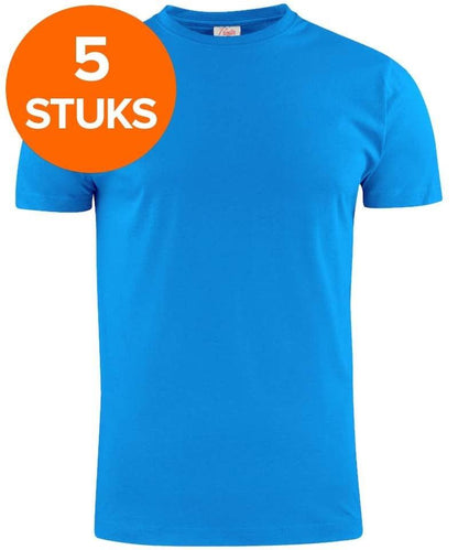 Printer Heavy T-shirt Ronde hals 5 pack