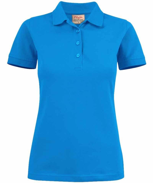 Dames poloshirt Surf stretch Printer blauw