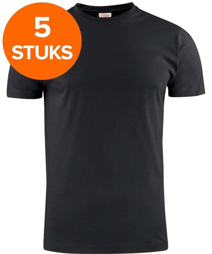 Printer Heavy T-shirt Ronde hals 5 pack