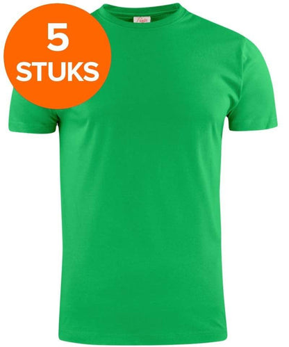 Printer Heavy T-shirt Ronde hals 5 pack