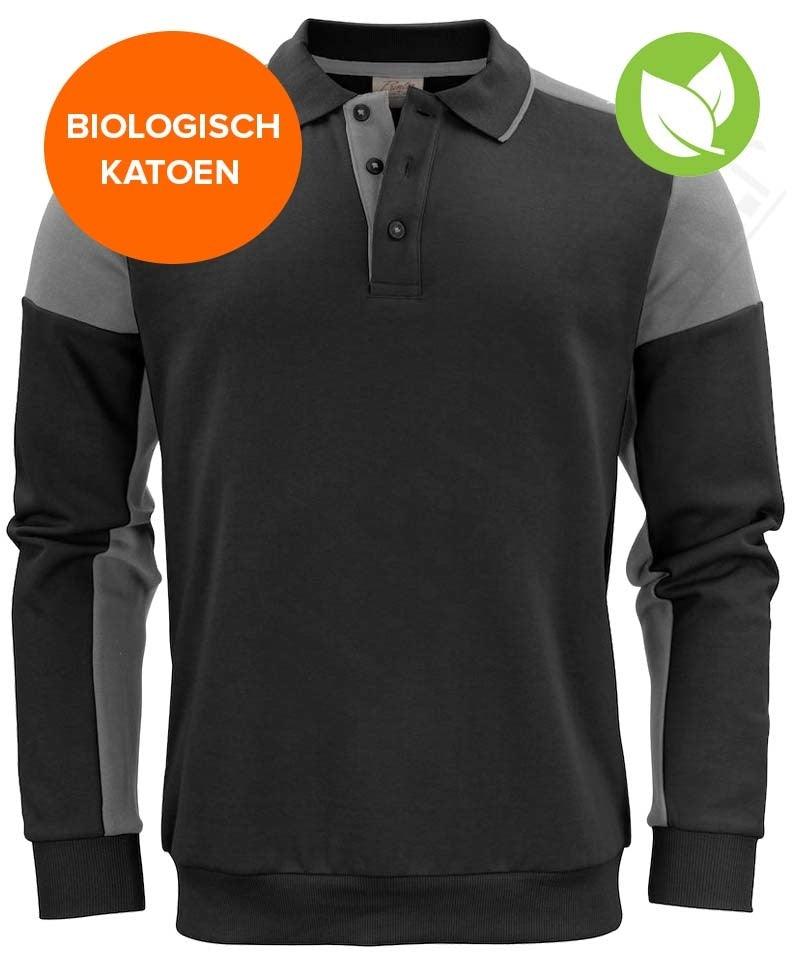 Polosweater Printer Prime zwart grijs