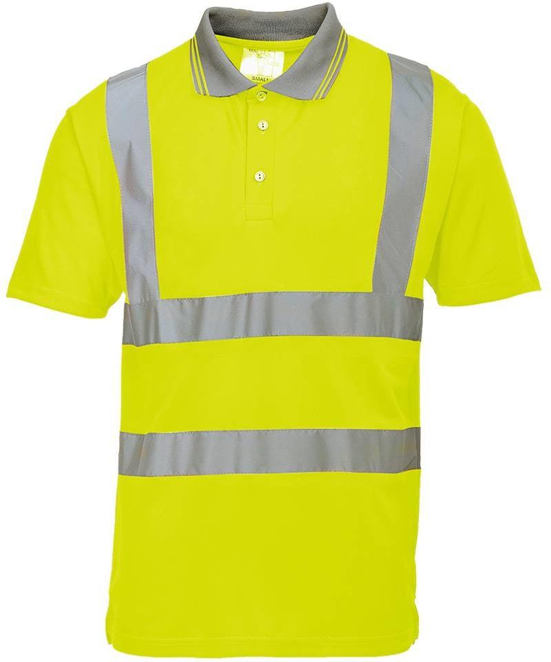 High visibility poloshirt geel voorkant