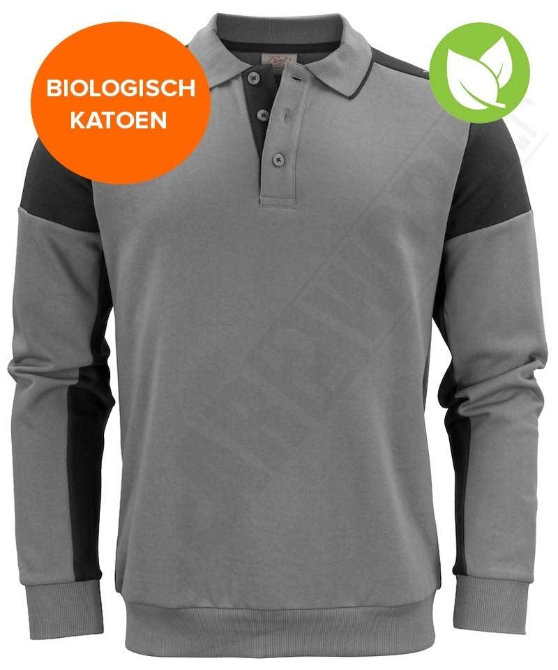 Polosweater Printer Prime grijs zwart