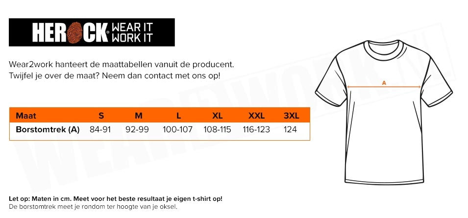 T-shirt Herock Argo Sale - Maattabel