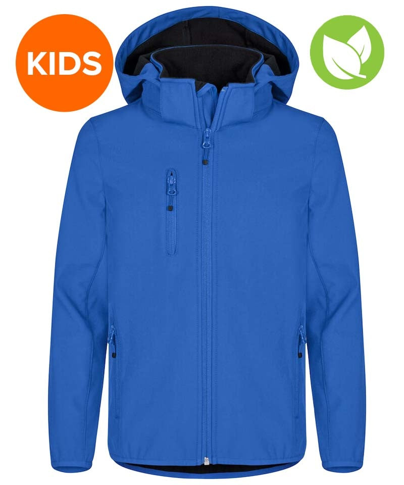 Kinder softshell jas Clique classic kobalt