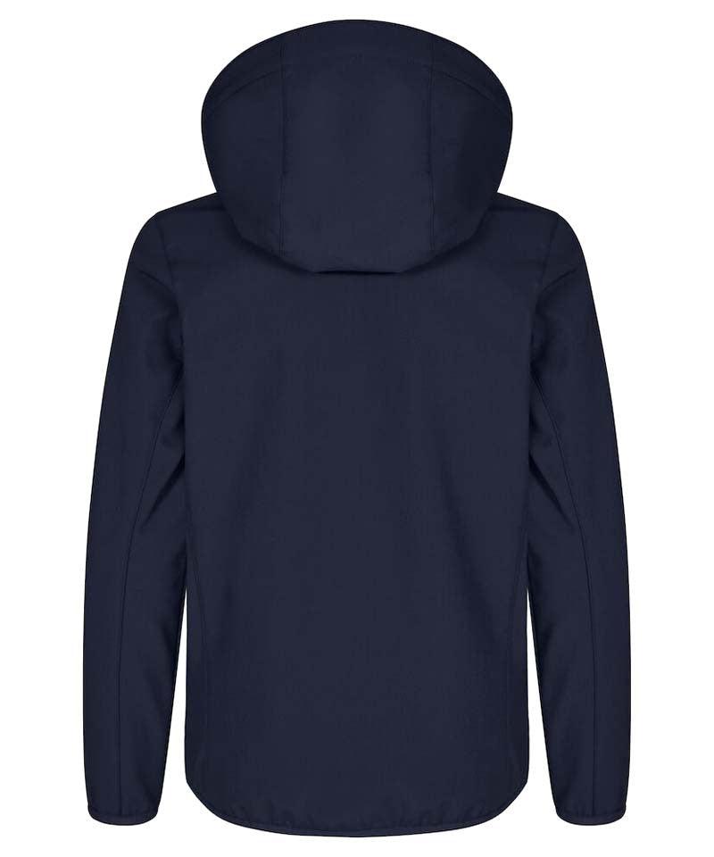 Kinder softshell jas Clique classic navy achterkant