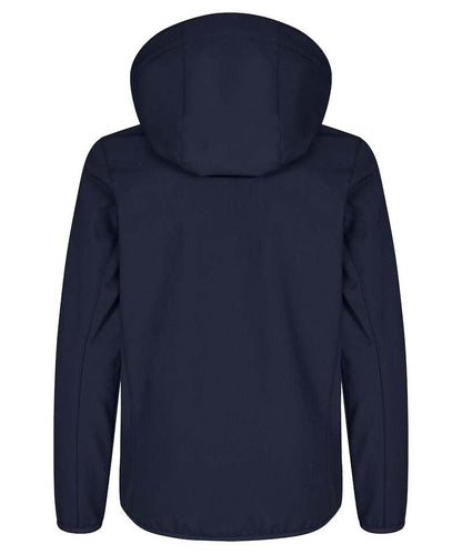 Kinder softshell jas Clique classic navy achterkant