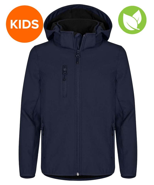 Kinder softshell jas Clique classic navy