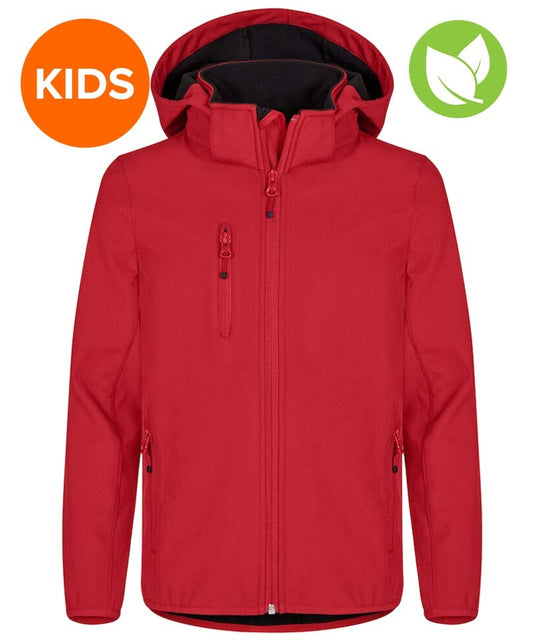 Kinder softshell jas Clique classic rood