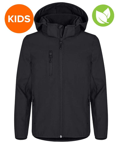 Kinder softshell jas Clique classic zwart