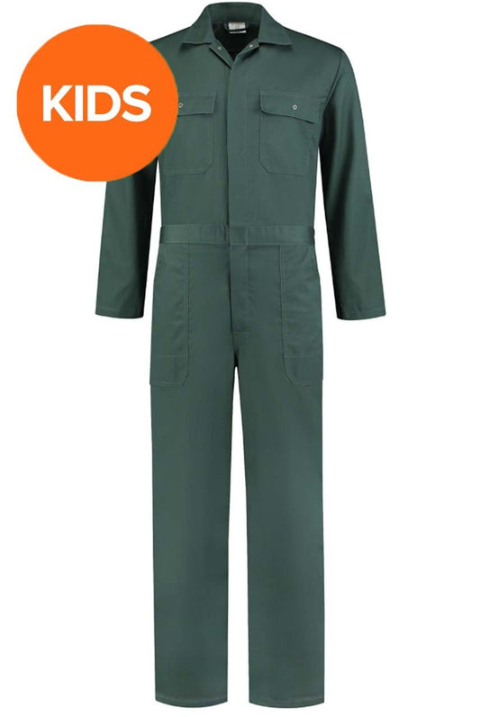 Kinderoverall polyester/katoen groen