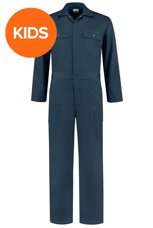 Kinderoverall polyester/katoen navy