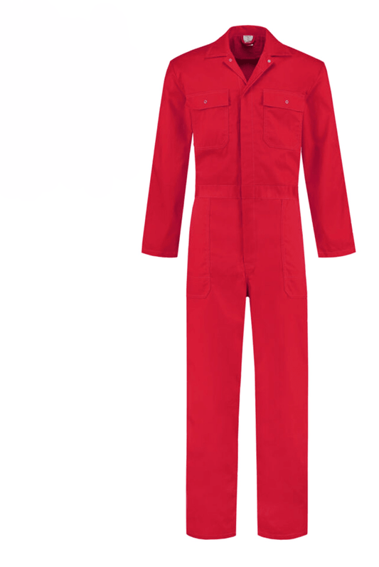 Overall Drukknoop polyester/katoen Rood