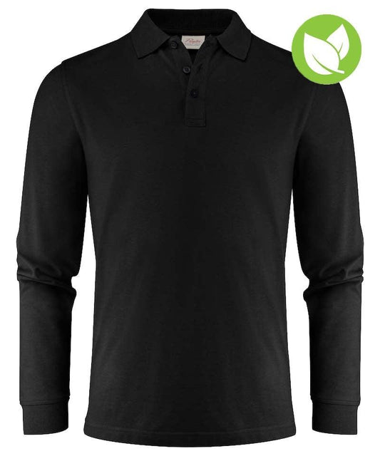 Poloshirt lange mouwen Printer Surf pro zwar voorkant