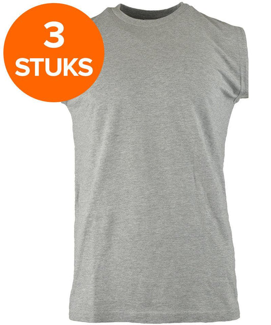 Tanktop pakket B&C 100% katoen 3 pack grijs