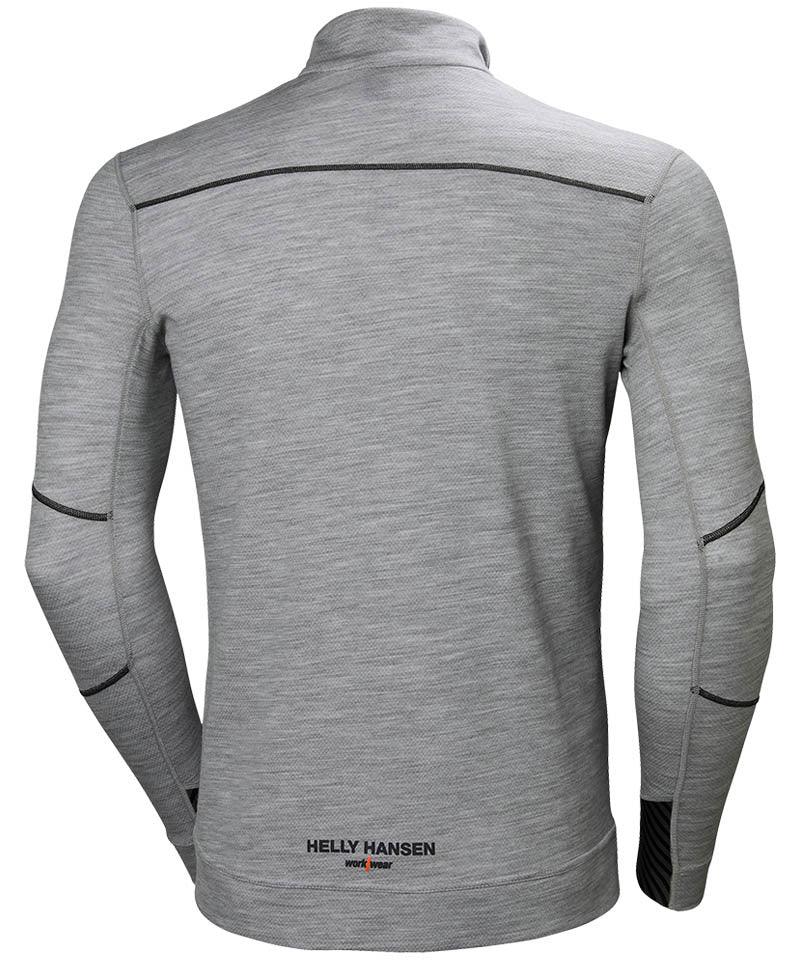 Helly Hansen thermoshirt met zipneck Merino achterkant