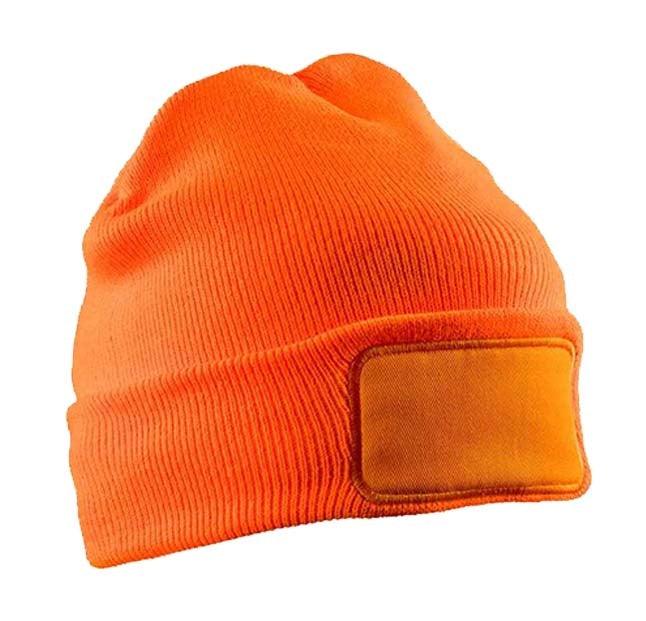 Gebreide muts Thinsulate met patch Oranje