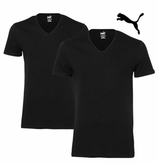 T-shirt Duopack V-hals Puma zwart